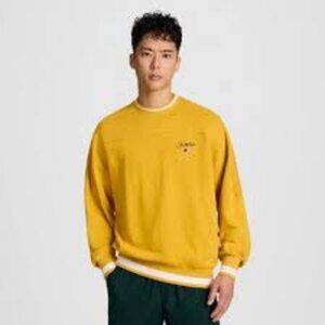 ~Champion Men's University Small Script Sweatshirt - Lemon Curry S~NWT's
